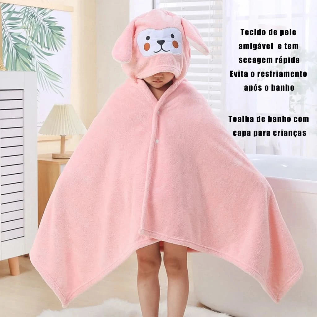 Toalha de Banho  Bebê Com Felpuda Capuz Infantil Recém Nascido com Orelhinha Menino e Menina 138*68cm --RISOVIT FTB0632