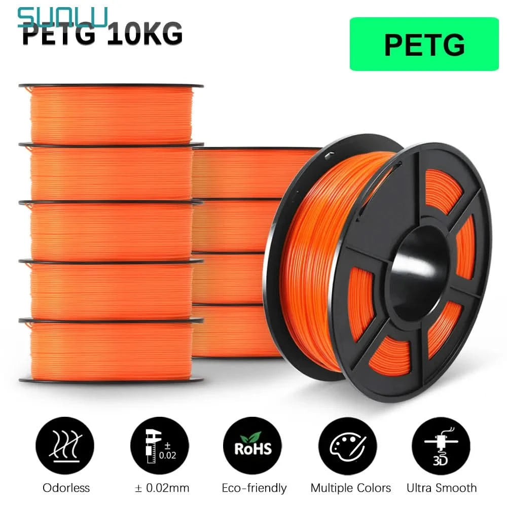 SUNLU 10KG 3D Filament PLA/PLA PLUS/PETG/Easy ABS Filamnet 1.75mm 10Roll 1KG Neatly Wound 3D Printer Filament for 3D Printer