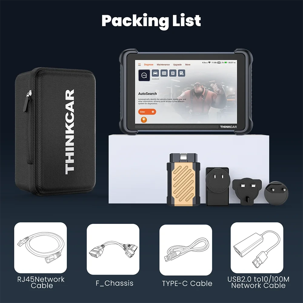 THINKCAR THINKSCAN 689BT Lifetime Free Auto Scanner Profession 34 Reset ECU Coding Bidirectional DOIP OBD2 Car Diagnostics Tools