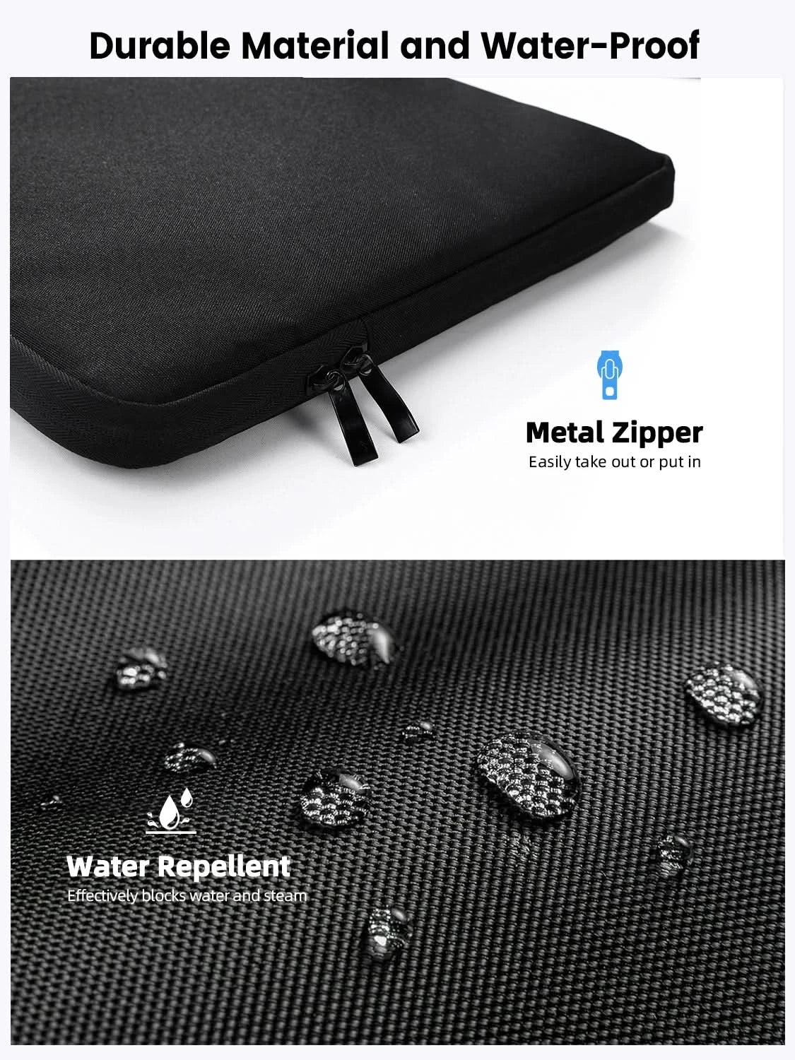 Waterproof Laptop Sleeve 24 inch for UPERFECT Portable Monitor UMAX 24 23 22 Touchscreen Computer Cover Bag with Large Side Pock
