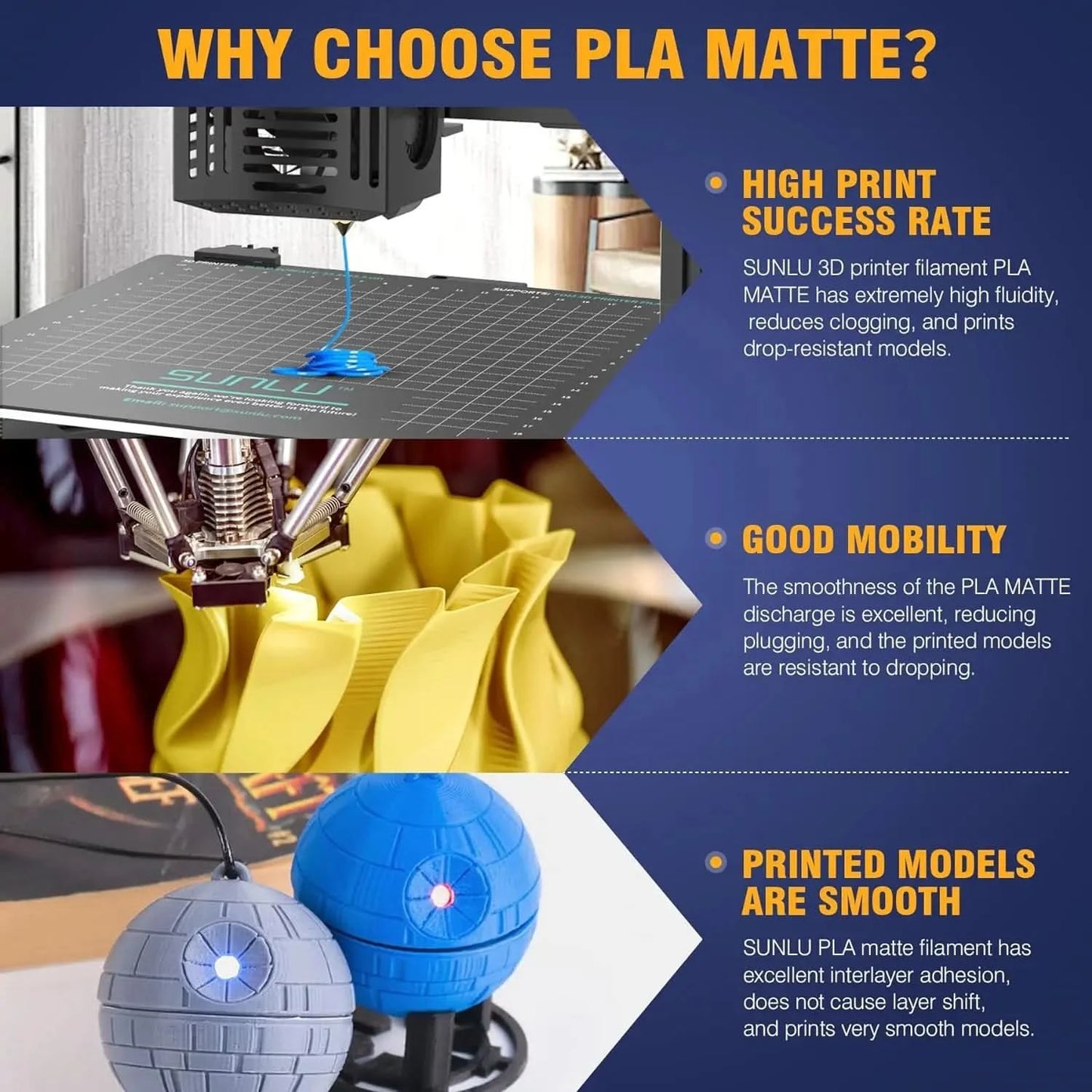 SUNLU 5KG 3D Filament High Speed PLA/PLA META/APLA/PLA MATTE 1.75mm 5Roll 1KG 3D Printer Filament for 3D Printer
