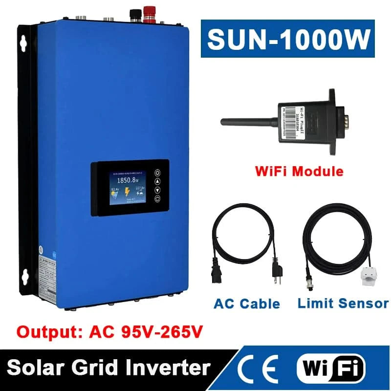 [Local delivery]Y&H 1KW 2KW MPPT Grid Tie Inverter with Limiter, Applies to Solar Panel or Battery Discharge Mode, Optional WiFi