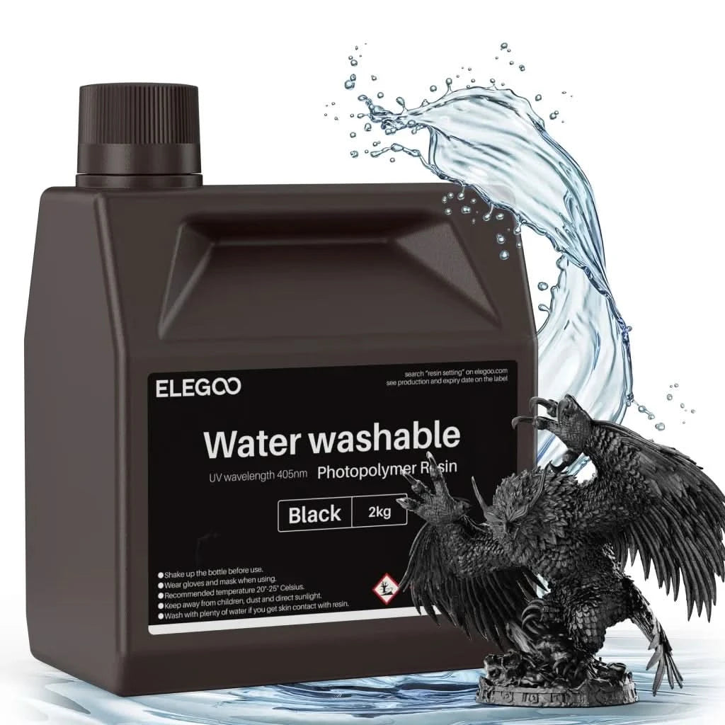 ELEGOO Water Washable 3D Printer Resin LCD UV-Curing Resin 405nm Standard Photopolymer Resin for LCD 3D Printing 1000g 8 Colors