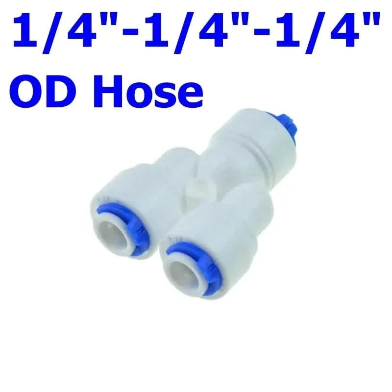 Reverse Osmosis Quick Coupling 1/4 3/8 Hose Connection Tee Y Connector 2 Way Equal Elbow Straight RO Water Plastic Pipe Fitting