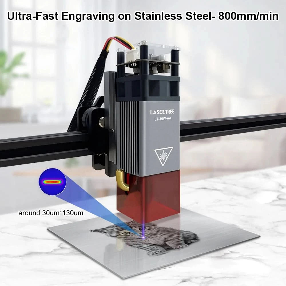 LASER TREE 5W Laser Module with Air Assist 10W High Power TTL Blue Light Laser Head for DIY CNC Laser Engraving Cutting Machine