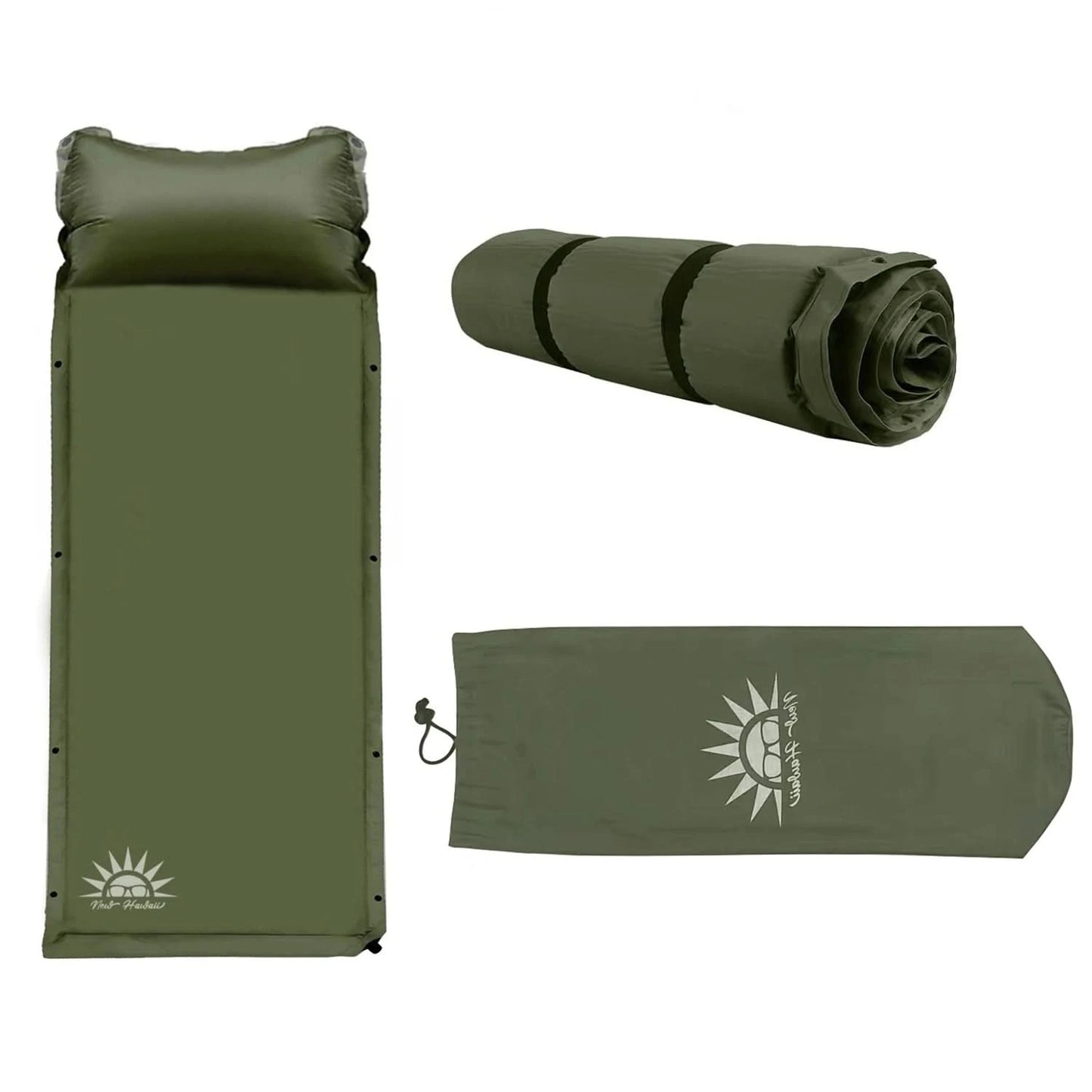 Outdoor Camping Inflatable Mattress With Pillow Ultralight Hiking Travel Cushion