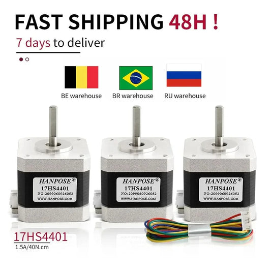 Nema17 Schrittmotor 42 Motor 40mm 42BYGH 1.5A (17HS4401) Motor 4-adrig für 3D-Drucker Schrittmotor Nema 17