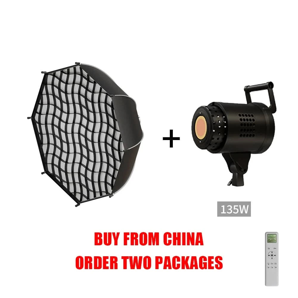 135W Fotografie-LED-COB-Videoleuchte, tageslichtbalancierte Sun Lamp für Porträt-, Blitz- und Studiozubehör, YouTube Live