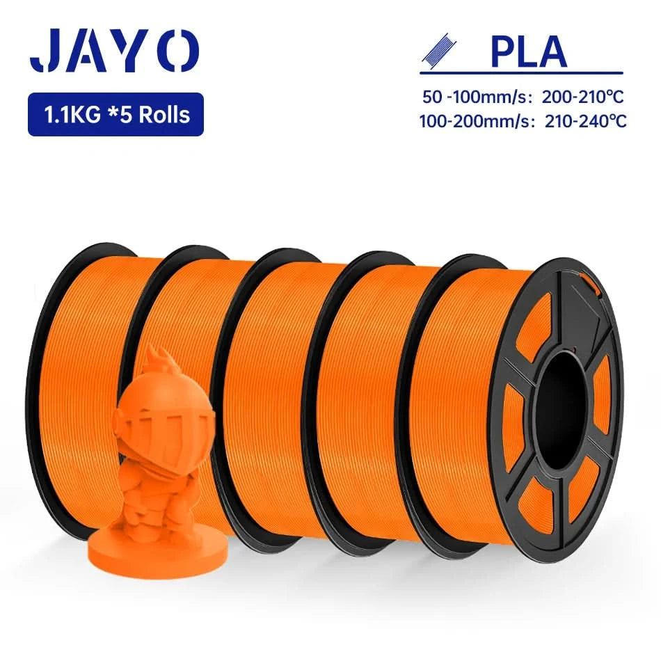 JAYO PLA Filament 1.75MM 5Rolls 3D Printer Filament PLA 100% No Bubble for FDM Coloful 3D Printing Material DIY Gift