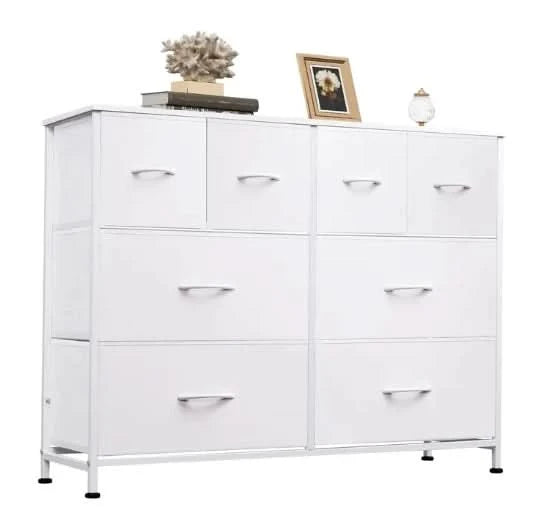 Living Room Closet Hallway White Bedroom Furniture Wide Steel Storage Organization Dresser Chest Drawers