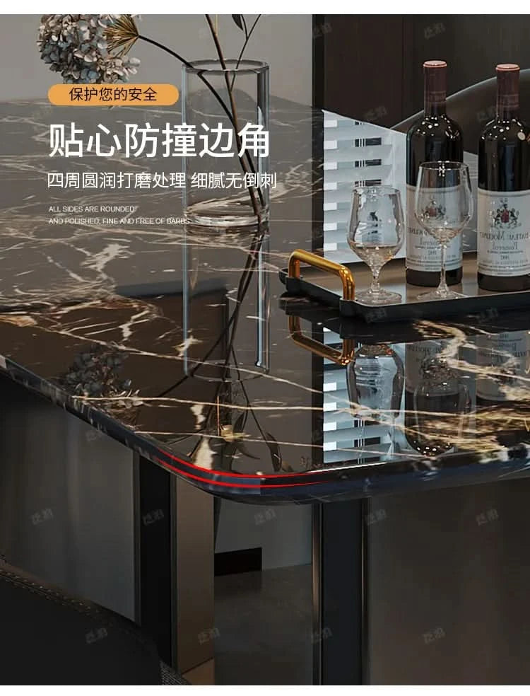 Marble Kitchen Dining Table Wall Lounge Designer Restaurant Modern Dining Table Luxury Study Mesas De Comedor Kitchen Furniture