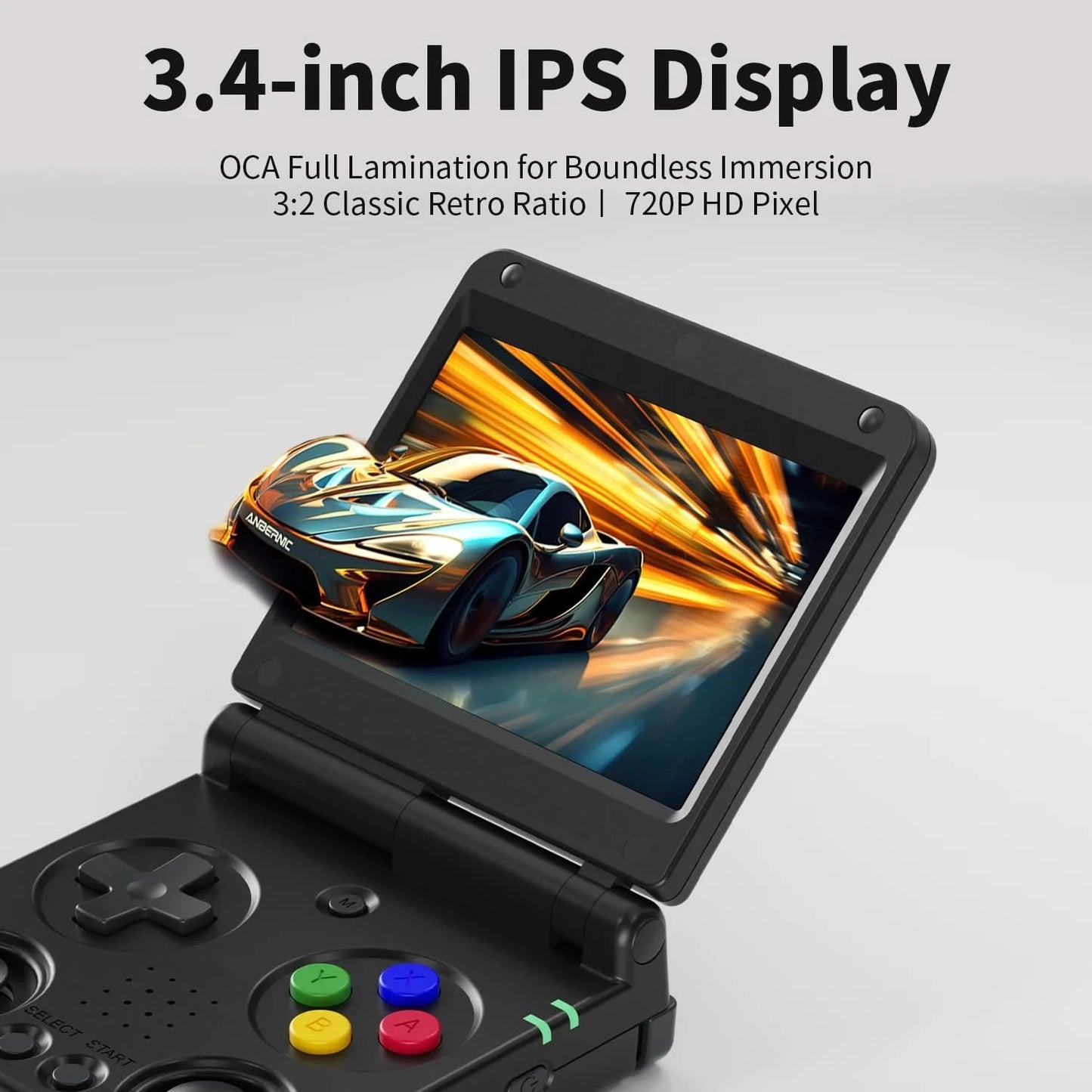 ANBERNIC RG34XXSP Flip Handheld Console 3.4'' IPS Screen Linux 64-bit H700 Supports 5G WIFI Video Game Consoles  256G PSP Games