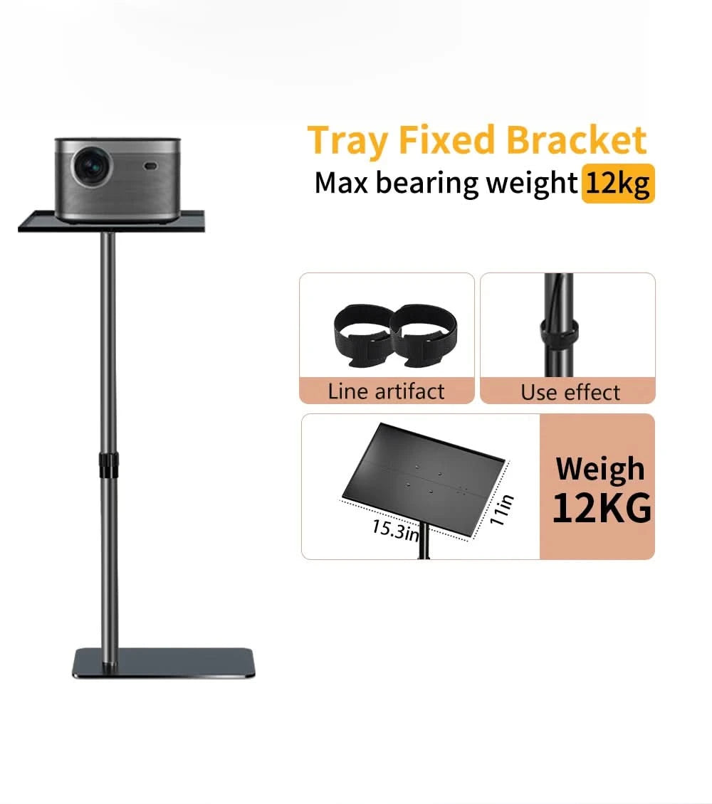 Projector Brack Floor Support Stand Metal Holder Multi-angle Adjustable 360 °Rotating Projector Bracket for Film Video Projector