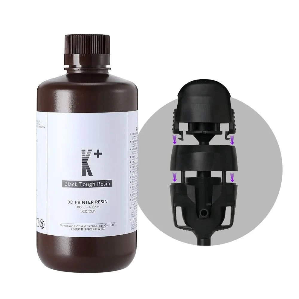 Resione K+ Tough ABS Like 3d Resin Scratch Resistant High Precision UV 405nm For LCD SLA DLP Elegoo  Anycubic 3d Printer