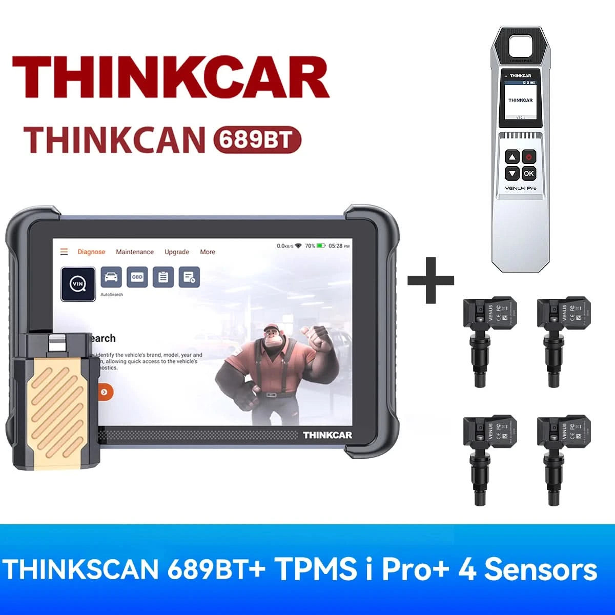 Global Version THINKCAR THINKSCAN 689BT OBD2 Diagnostic Tool DOIP CANFD Bi-directional ECU Coding 35 Resets Lifetime Free Update