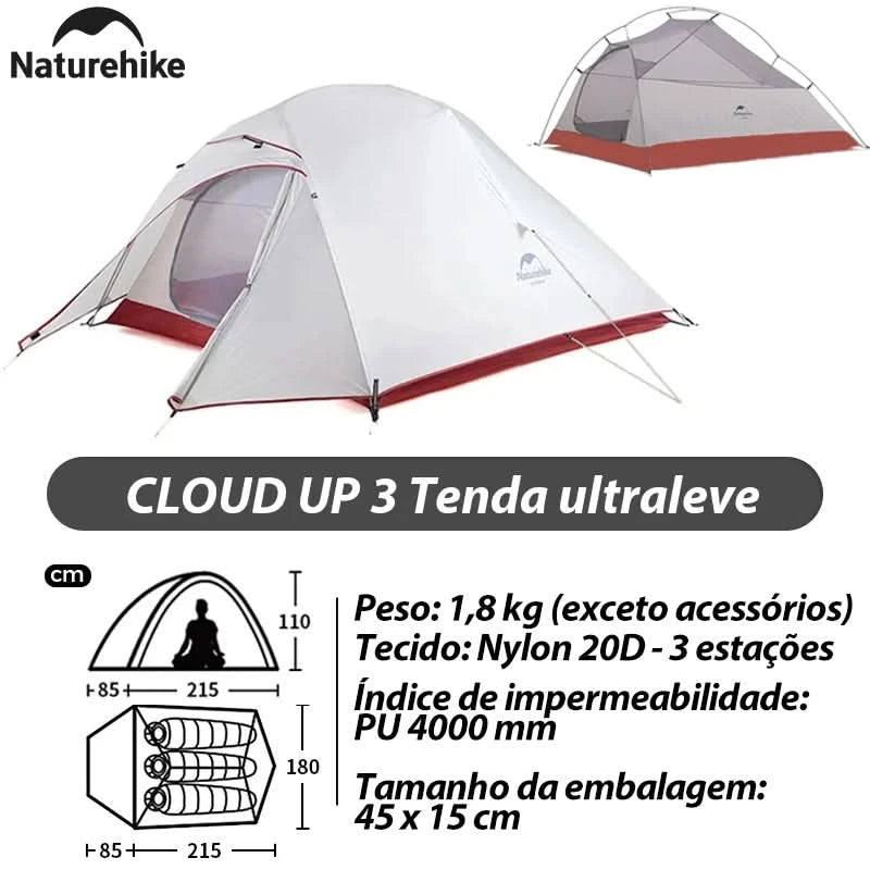 Naturehike Brazil Cloud Up 1-2-3P Camping Travel Backpack Outdoor Ultralight Waterproof Tent Camping Beach Tent