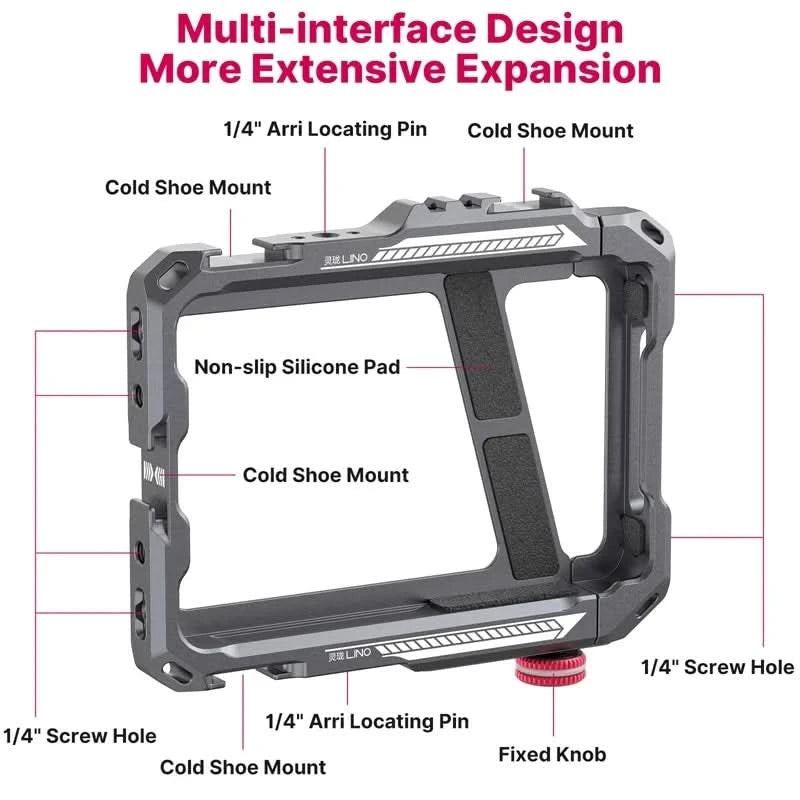 Ulanzi Lino Smartphone Cage for iPhone 16 15 14 13 12 X XR XS Max Mini/Pro/Pro Max Smartphone Handle Grip Phone Vlog Video