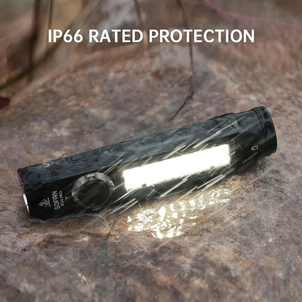 Sofirn IF24 PRO RGB Light 1800lm 340m SFT40 Buck Driver 18650 USB C Rechargeable Flashlights Flood Spot with Magnetic