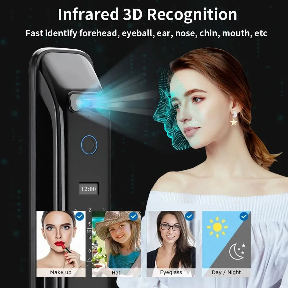 Biometric Infrared 3C Face Real-time intercom Palmar vein Smart Door Lock Fingerprint Password Electronic Key Card APP Unlock