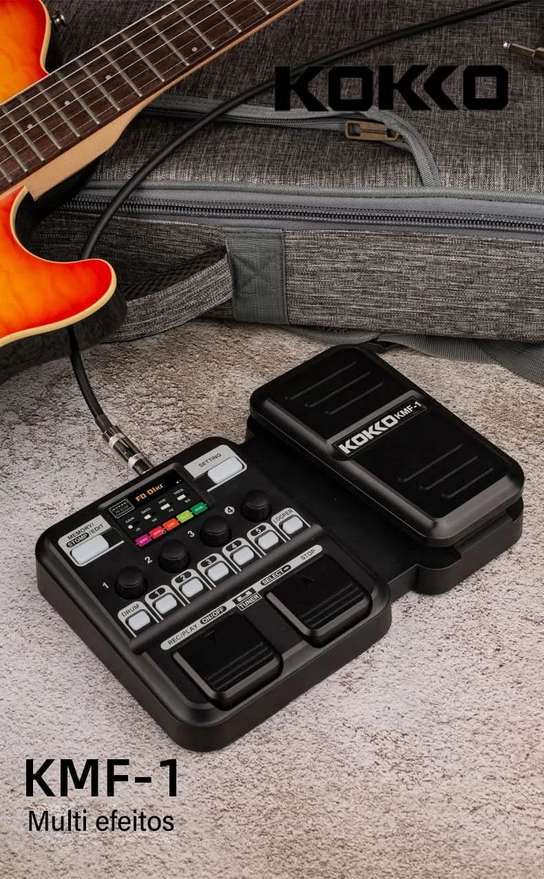 KOKKO KMF-1 Guitar Pedal Synthesized Effect 18 Amp Models IR 512 Dot Sampling Drum Machine and Loop Function Guitar Accessories