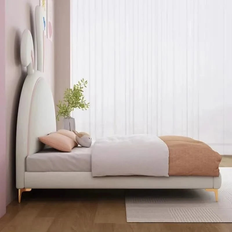 Children Room Bed Good Quality Rabbit Beds for Children Fabric Bed Simple Modern Soft Pack Bed Single Bed Bed for Girls