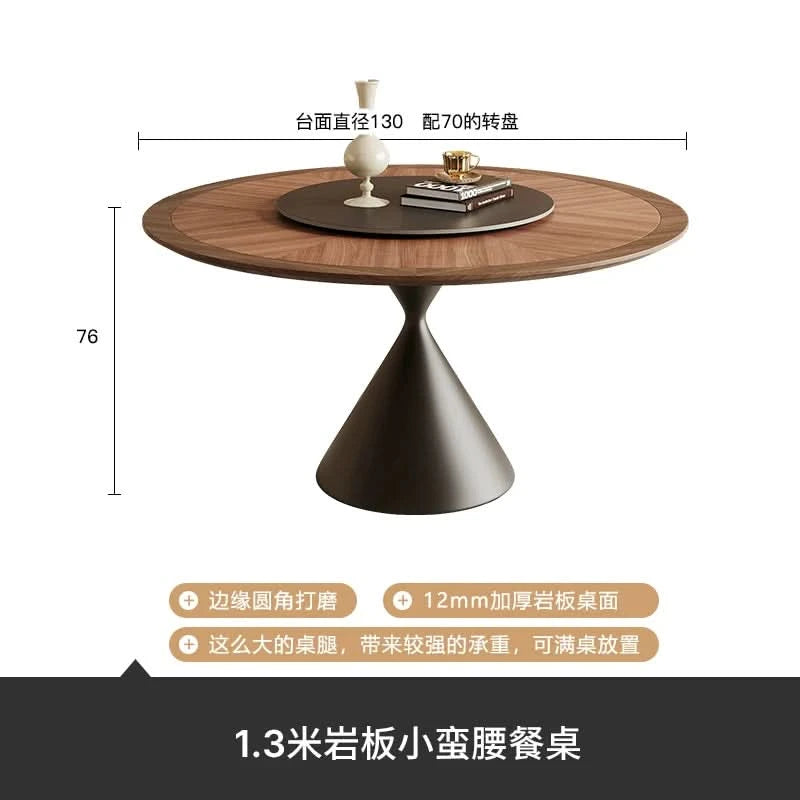 6 People Turntable Dining Table Vintage Legs Metal Design Round Coffee Table House Breakfast Juegos De Comedor Furnitures