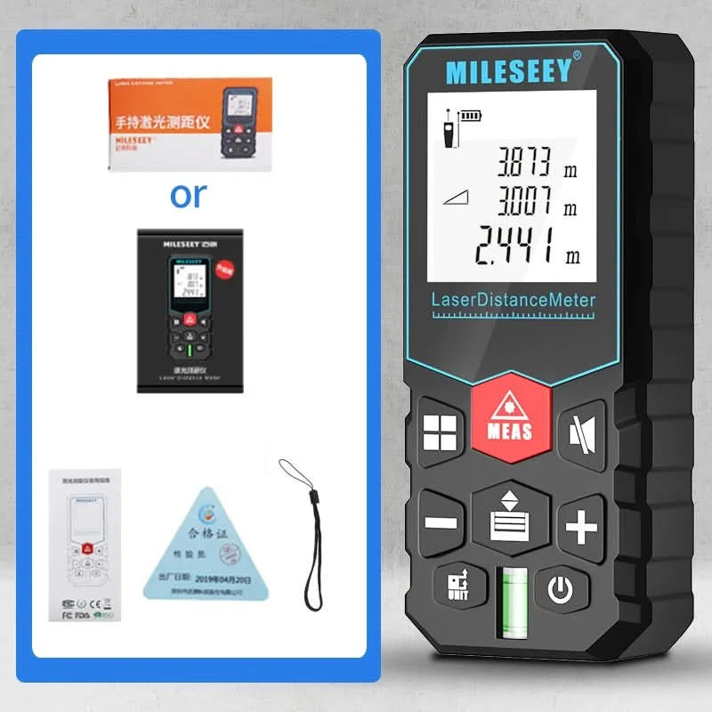 MILESEEY Laser Distance Meter X5 40M 60M 80M 100M High Precision Laser Tape Measure,Multiple Measurement Electronic Ruler