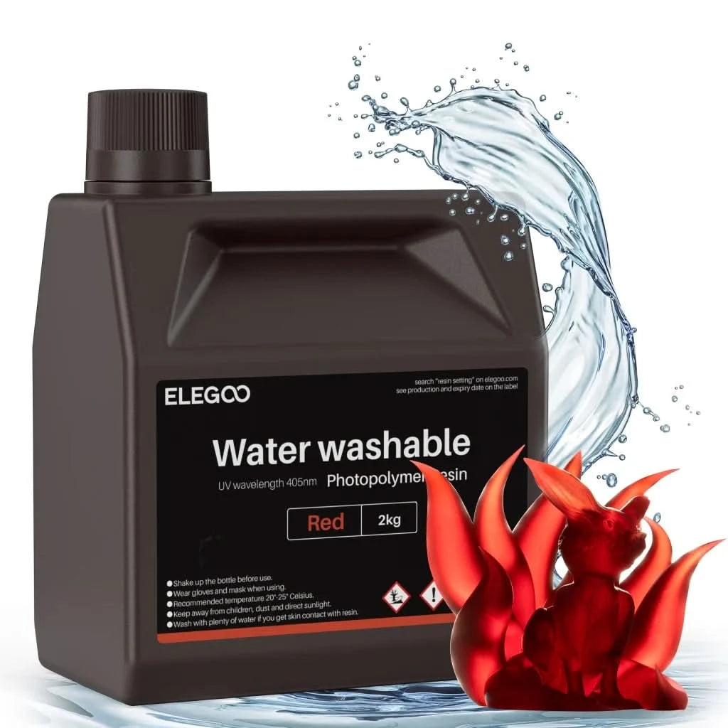 ELEGOO Water Washable 3D Printer Resin LCD UV-Curing Resin 405nm Standard Photopolymer Resin for LCD 3D Printing 1000g 8 Colors