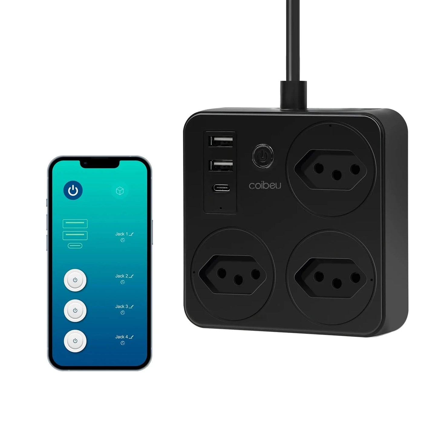Smart Switch mit Steckdose, brasilianischer Netzfilter, Smart Plug, USB-Steckdose, Smart Switch, Smart Socket