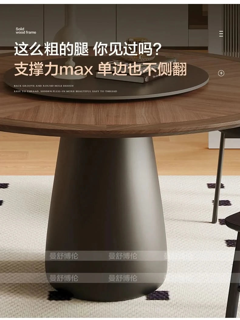 6 People Turntable Dining Table Vintage Legs Metal Design Round Coffee Table House Breakfast Juegos De Comedor Furnitures