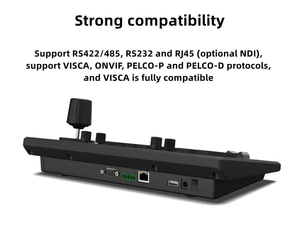 HCSTVCON NDI Joystick Controller Keyboard 3D Controller Video Conference Church Live Streaming PTZ Camera Control 255 Presets