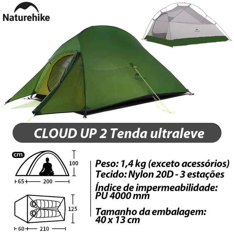 Naturehike Brazil Cloud Up 1-2-3P Camping Travel Backpack Outdoor Ultralight Waterproof Tent Camping Beach Tent