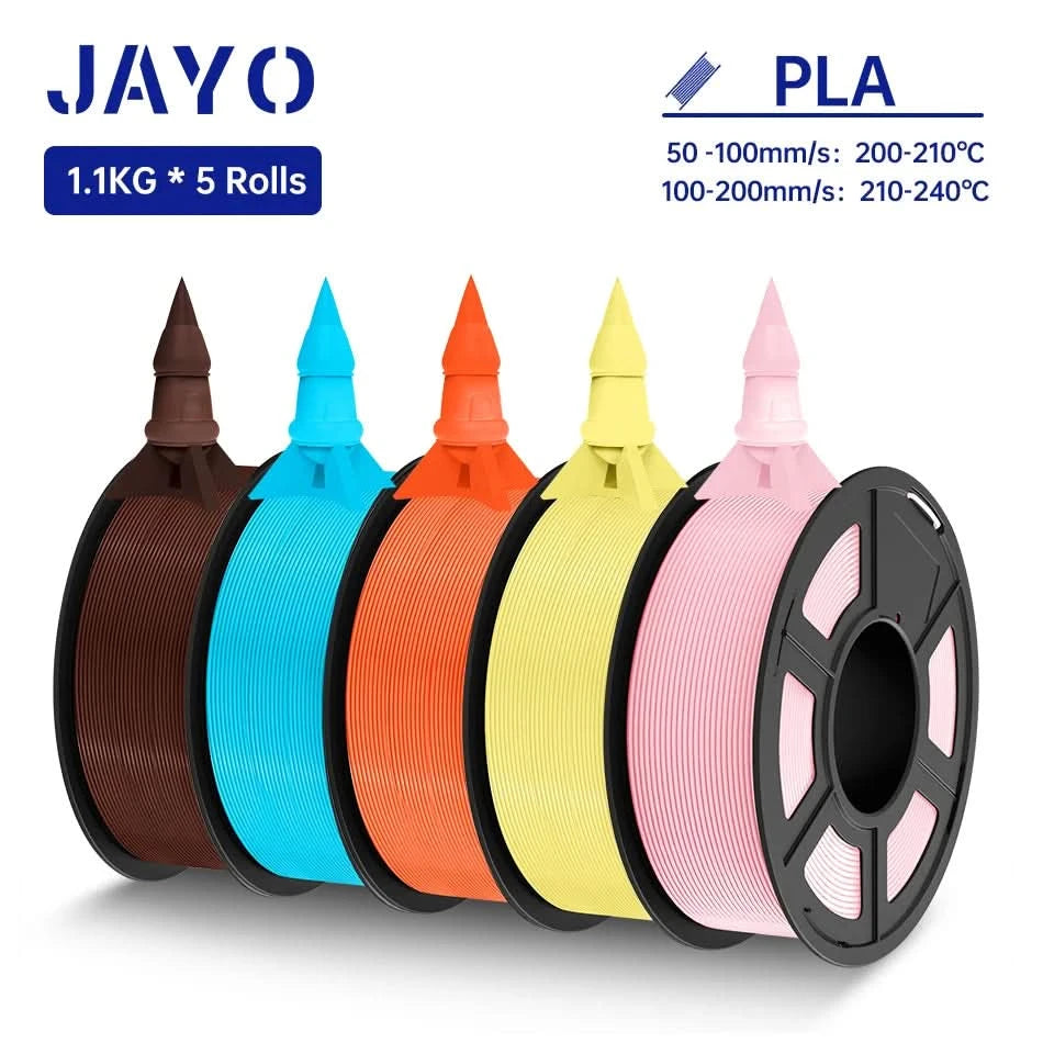 JAYO PLA Filament 1.75MM 5Rolls 3D Printer Filament PLA 100% No Bubble for FDM Coloful 3D Printing Material DIY Gift