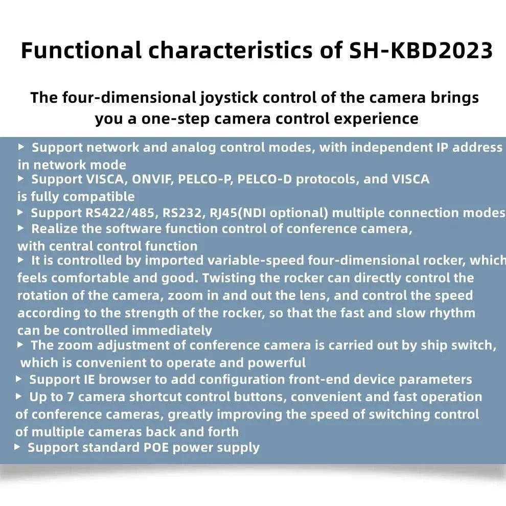 HCSTVCON NDI Joystick Controller Keyboard 3D Controller Video Conference Church Live Streaming PTZ Camera Control 255 Presets