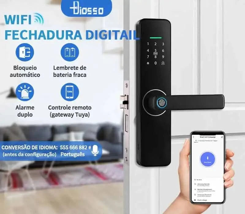 Do Brasil digital electronic lock tuya wifi smart lock biometric digital lock fingerprint lock for home house apartment
