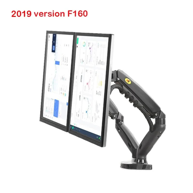 White Color Dual Arm Monitor Support 17-30 Inch  Mount Bracket Holder Load 2-9 Kgs Each NB F160