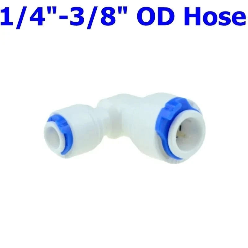 Reverse Osmosis Quick Coupling 1/4 3/8 Hose Connection Tee Y Connector 2 Way Equal Elbow Straight RO Water Plastic Pipe Fitting