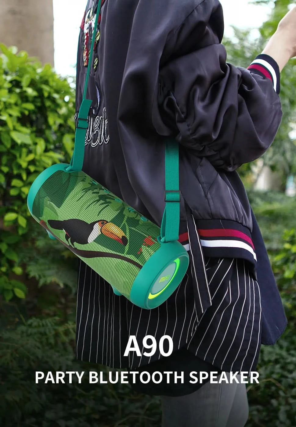 mifa A90 Green Bluetooth Speaker 60W Output Power Bluetooth Speaker with Class D Amplifier Excellent Bass Performace