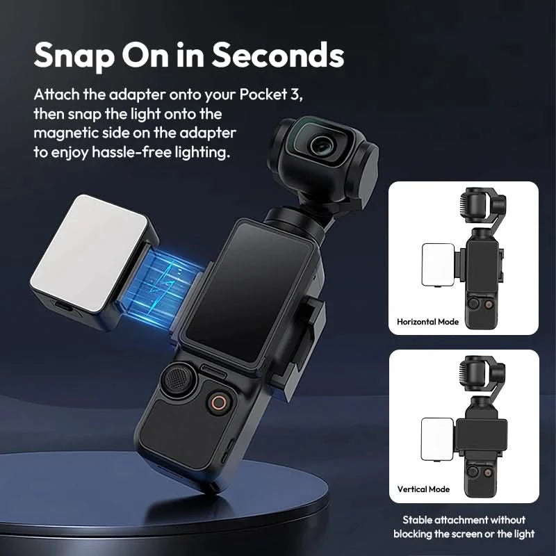 Ulanzi LM001 Pocket 3 Mini Light 3-Level Soft Light for DJI OSMO Pocket 3 for Photography Livestreaming Vlog LED Video Light