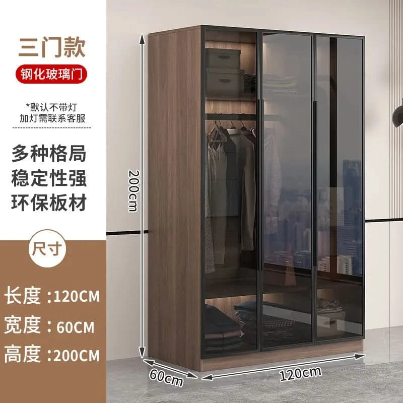 Glass light luxury corner cloakroom wardrobe Double clothes closet cabinets and wardrobes Cabinet dressing clothe home furniture