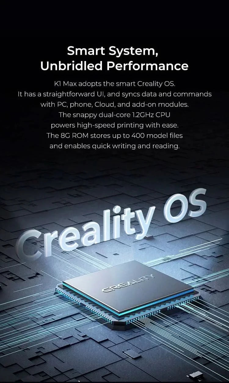 Creality k1/K1MAX /K1C 3D Printer Max. 32MM³/S Flow Hotend  Printing Speed 600MM /S Dual-gear Direct Drive Extruder