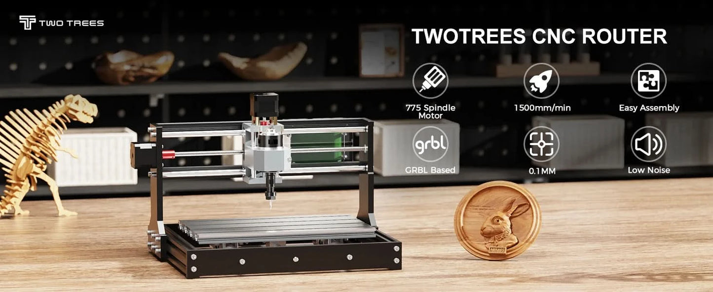 Twotrees TTC3018 CNC Milling Cutter Laser Engraving Machine CNC Router DIY Tool Metal Plastic Acrylic PVC Wood Board GRBL