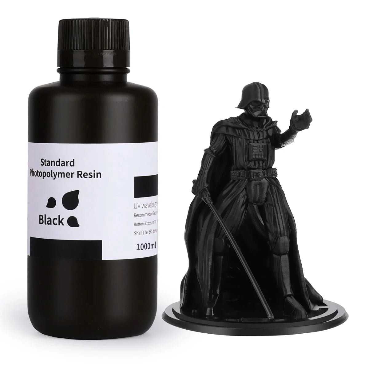 ELEGOO 3D Printer Resin LCD UV-Curing Resin 405nm Standard Photopolymer Resin for LCD 3D Printing 1000g Black Grey White Skin
