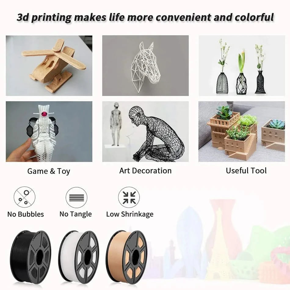 SUNLU 3D Filament PLA/PLA META/PETG/ABS/TPU/PLA MATTE 1.75mm 10Roll 1KG/0.5KG 3D Printer Filament for 3D Printer