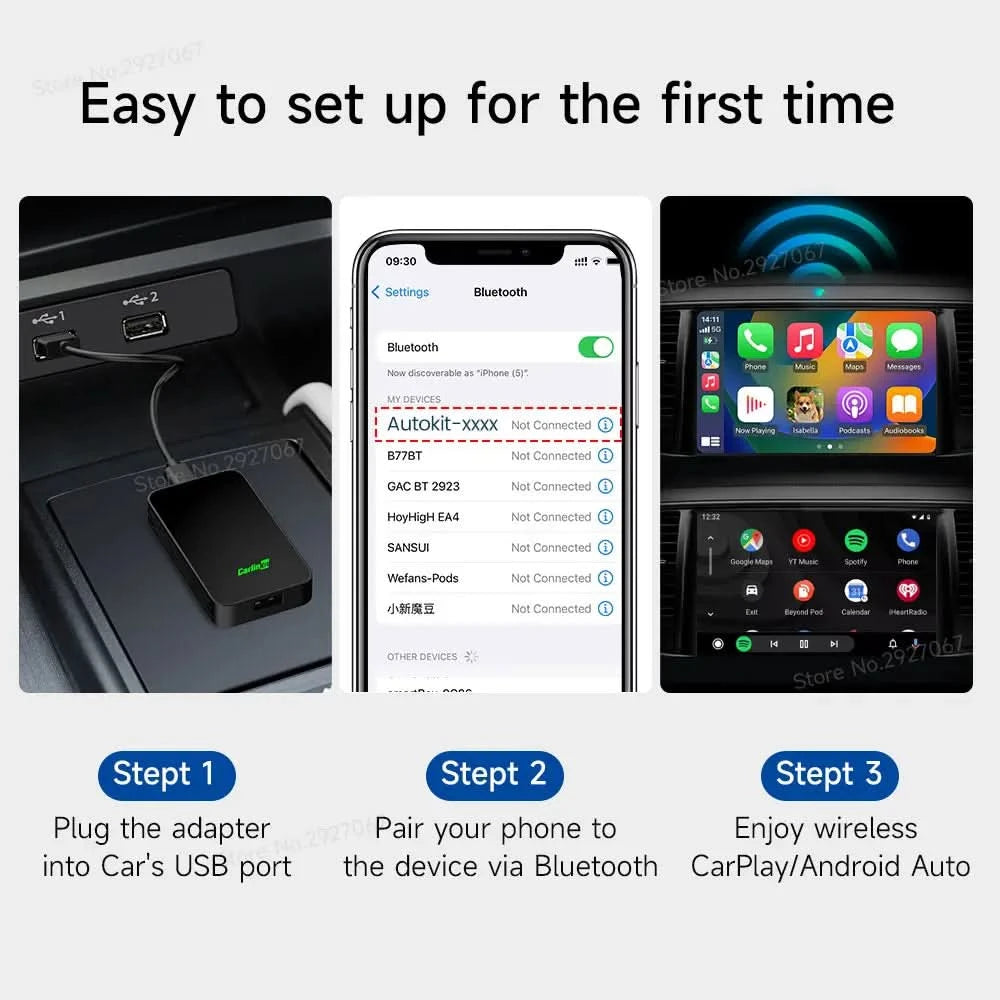 CarlinKit 5.0 4.0 Wireless CarPlay Adapter Android Auto Dongle Multi-Device Supported Wired To Wireless CarPlay Box Auto Connect