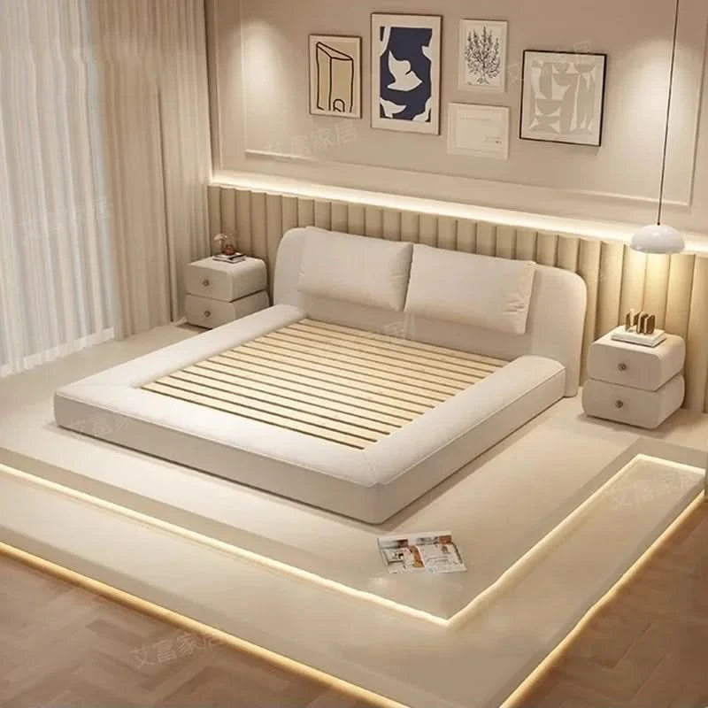 Queen Size Marriage Bed Modern Minimalist Multifunctional Bedroom Bed Storage Space Camas De Casal De Luxo Home Furniture