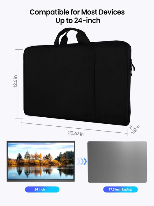 Wasserdichte Laptophülle 24 Zoll für UPERFECT Portable Monitor UMAX 24 23 22 Touchscreen Computerhülle mit großer Seitentasche
