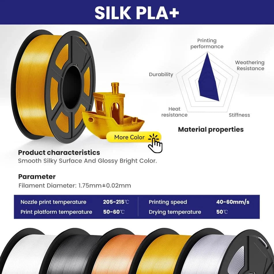 JAYO PLA / ABS / PETG / Silk / ASA /TPU /PLA+ Filament 10 Rolls 3D Printer Filament 1.75MM 0.65/1/1.1KG Neatly Wound 3D Filament