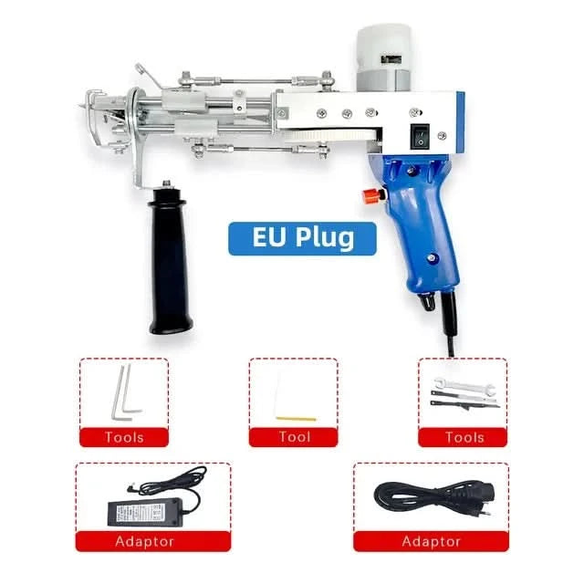 2 in 1 Tufting Gun Set Electric Touffing Pistol,7 – 21mm Tufting Pisto, with Wool Yarn and Tufting Canvas,Trimmer for Beginners