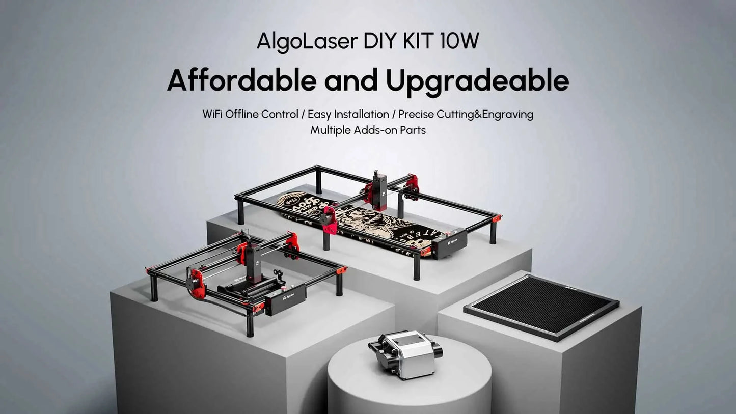 AlgoLaser DIY KIT MK2 10W Laser Engraving Cutting Machine Touch Screen for Wood Metal 10W Output Power Offline Work 400X435MM
